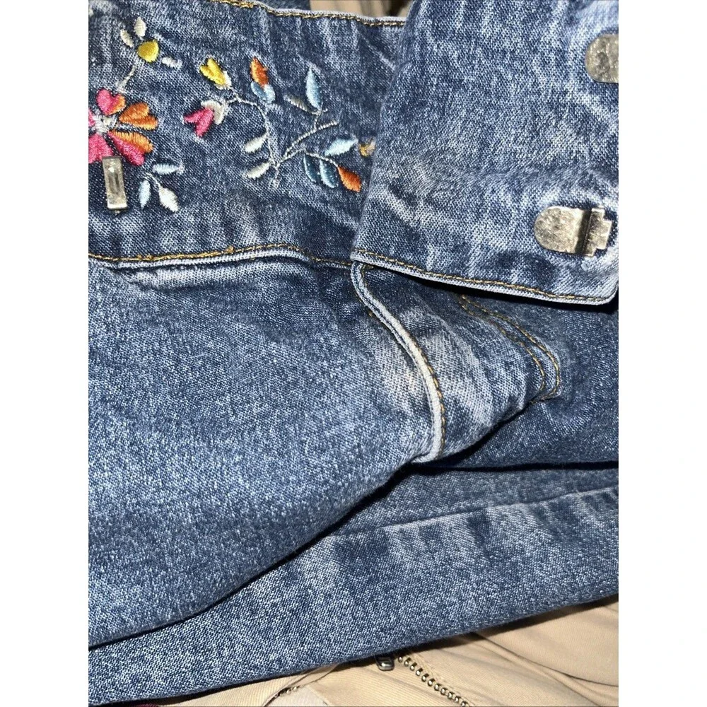 Vintage U.S Polo Assn. Women’s Floral Denim Skirt Suze 14 A-line  Y2K Retro